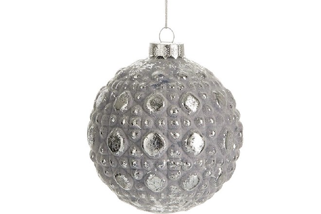 Stekleni božični  okraski  v srebrni barvi J-Line Baubl Bonami.si