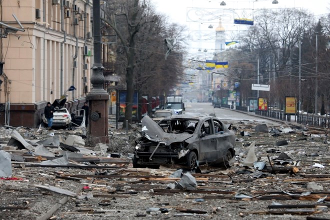 V mestu Harkiv so včeraj potekali hudi boji.