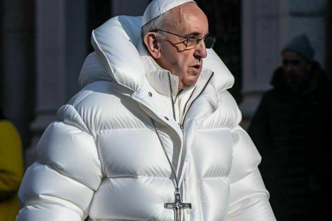 Umetna inteligenca: Papež Frančišek res nosi puhovko?