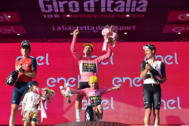 #foto #video Primož Roglič, zmagovalec 106. kolesarske dirke po Italiji: Dan, ki bo za vedno ostal v njegovem spominu