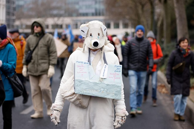 Na shodu za podnebje v Bruslju več kot dvajset tisoč ljudi