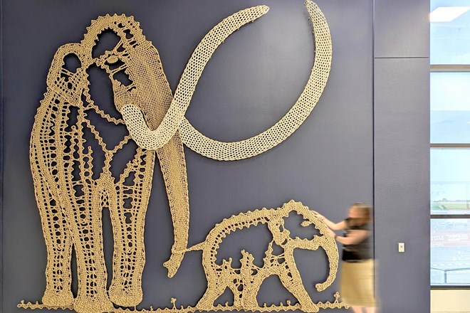 #video Slovenska umetnica za teksaško letališče spletla mamuta v naravni velikosti