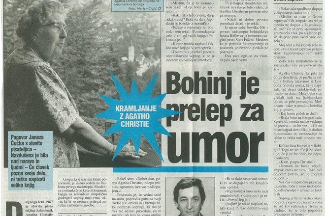 #ekskluzivno Intervju Janeza Čučka s kraljico kriminalk Agatho Christie: Bohinj je prelep za umor