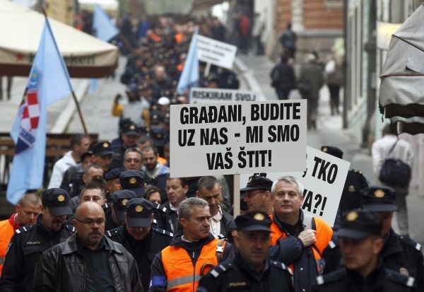 Protest hrvaških policistov.