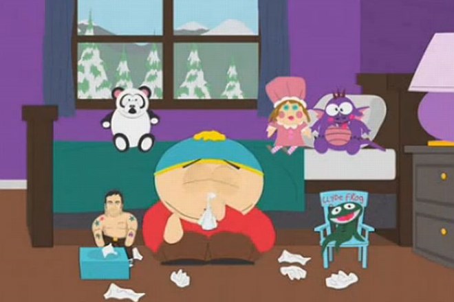 Eric Cartman je "skrušen", ker po svojem mnenju spada med vladajoči in bogati en odstotek prebivalstva.