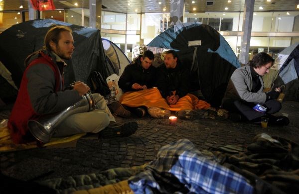 Protestniki so si sicer 15. oktobra pred Ljubljansko borzo postavili šotore, kjer se čez dan zbirajo na različnih delavnicah...