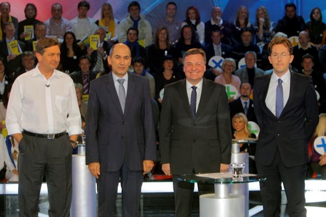 Borut Pahor, Janez Janša, Zoran Janković in Gregor Virant po soočenjih.