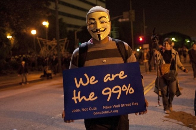 Gibanje Zasedimo Wall Street zavzelo svet: Protestnik postal oseba leta