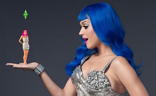 Katy Perry s svojim Sims avatarjem.