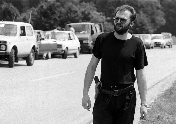 Jelko Kacin na Brniku junija 1991.