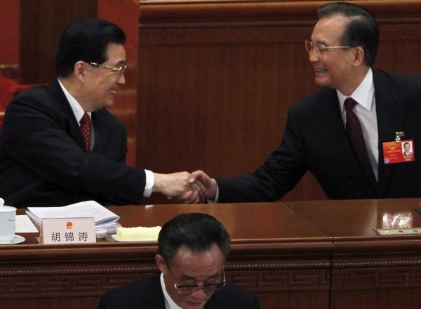 Predsednik Hu Jintao in premier Wen.