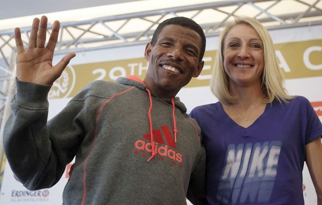 Paula Radcliffe bo imela na polmaratonu 7:52 minute prednosti pred Etiopijcem Hailejem Gebrselassijem.