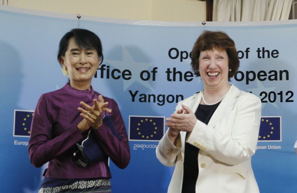 Aung San Suu Kyi in Catherine Ashton