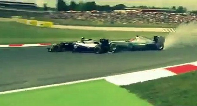 Schumacher in Senna sta se zaletela v 13. krogu, ko sta oba tudi končala dirko.