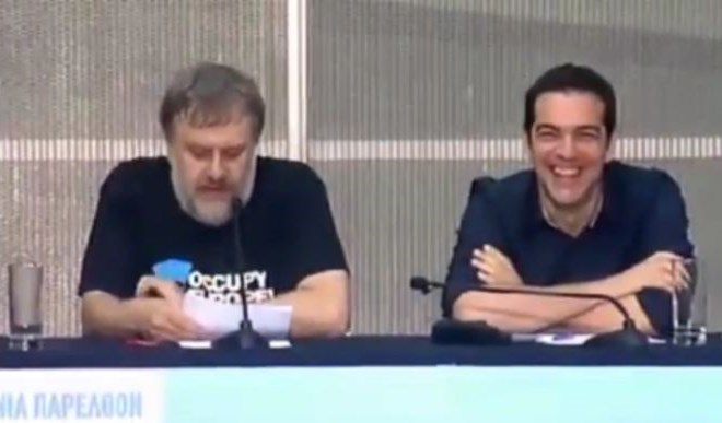Slavoj Žižek s predsednikom Syrize.