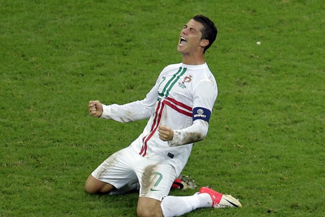 Cristiano Ronaldo je na zadnjih dveh tekmah na Euru dosegel vse tri portugalske zadetke.