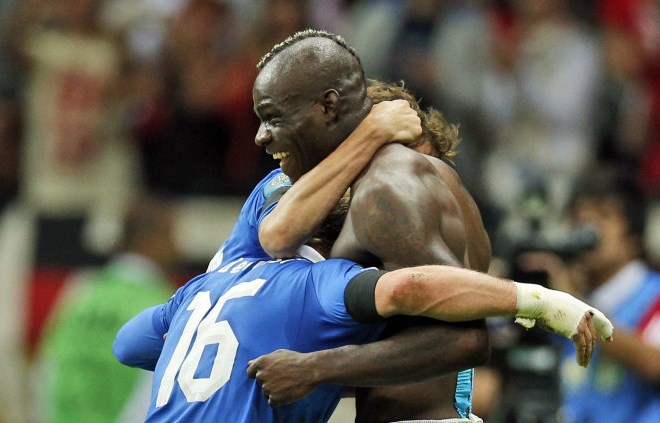 Mario Balotelli je za Italijo dosegel oba zadetka.