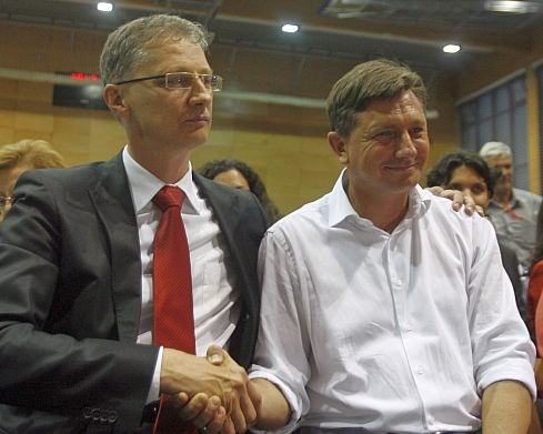 Predsednik SD Igor Lukšič in predsedniški kandidat Borut Pahor