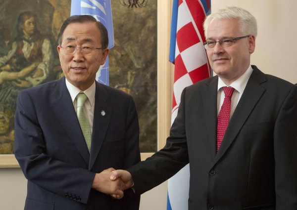 Ban Ki Moon in Ivo Josipović.
