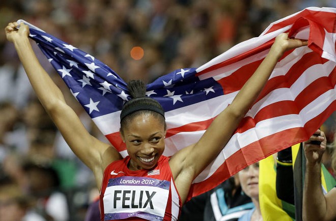 Alison Felix je slavila v teku na 200 metrov.