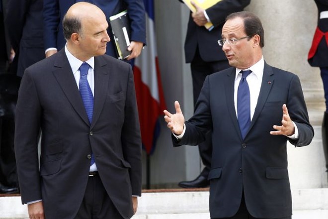 Antonis Samaras (levo) in Francois Hollande (desno)