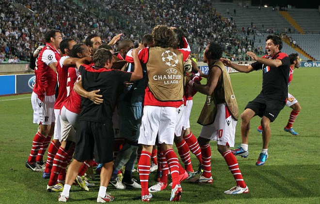 Braga se je v ligo prvakov uvrstila po streljanju enajstmetrovk.