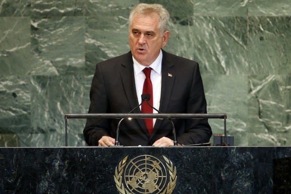 Srbski predsednik Tomislav Nikolić med splošno razpravo na 67. zasedanju Generalne skupščine.