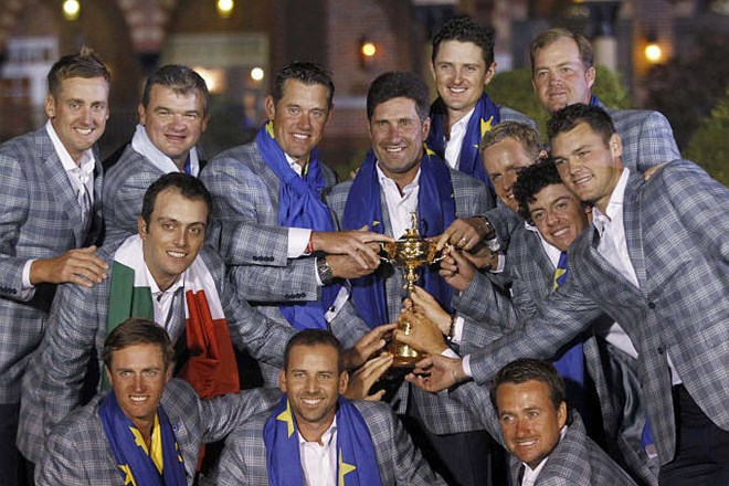 Evropski golfisti so s 14,5:13,5 premagali ameriške kolege.