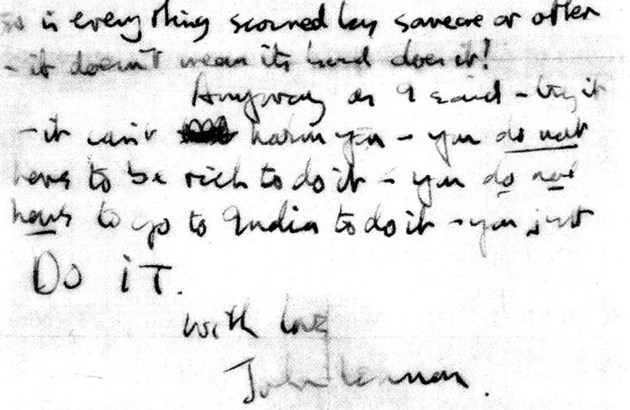 O zbranih pismih Johna Lennona: Z ljubeznijo, John Lennon