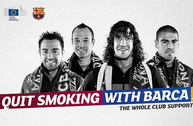 Zvezdniki Barcelone pozivaju k prenehanju kajenja. (Foto: fcbarcelona.com) 