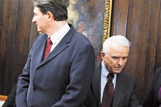 Janez Šušteršič, minister za finance (levo) in Marko Kranjec, guverner Banke Slovenije 