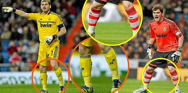 Casillas je nogavici namerno obuval narobe. (foto: marca.com) 
