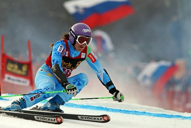 Tina Maze je v Moskvi na paralelnem slalomu izpadla v četrtfinalu. (Foto: Luka Cjuha) 