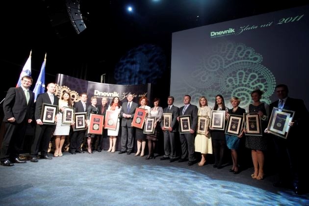 Prizor iz zaključne prireditve Zlata nit 2011 z razglasitvijo najboljših zaposlovalcev minulega leta po izboru nacionalnega...