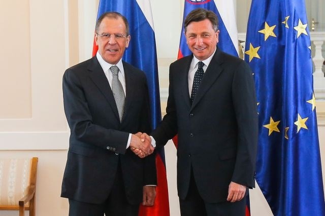 Sergej Lavrov in Borut Pahor. 
