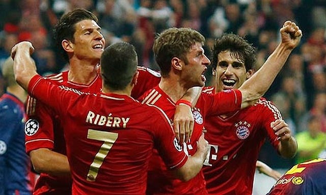 Thomas Müller (v sredini) se nadeja, da se bo s soigralci jutri veselil zmage v ligi prvakov. (Foto: Reuters) 