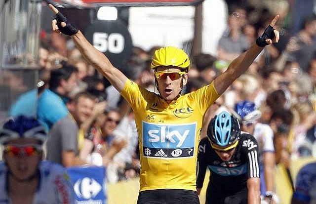 Bradley Wiggins je lani zmagal na dirki po Franciji. (Foto. Reuters) 