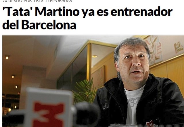 Marca je Gerarda Martina že razglasila za novega trenerja Barcelone. (Foto: marca.com) 