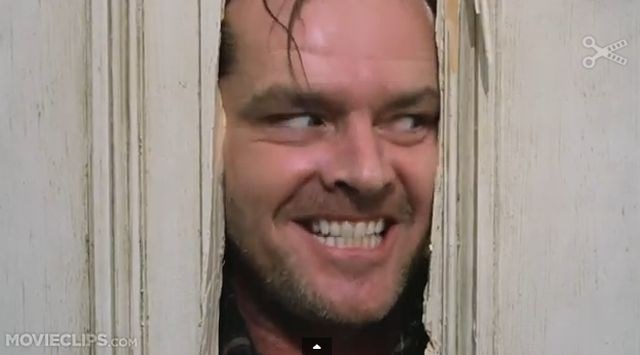 Jack Nicholson v najbolj strašljivem prizoru v zgodovini filma. 