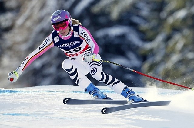 Maria Höfl-Riesch je na prvem treningu najhitreje opravila s smukaško progo v Val d'Iseru. (Foto: Reuters) 