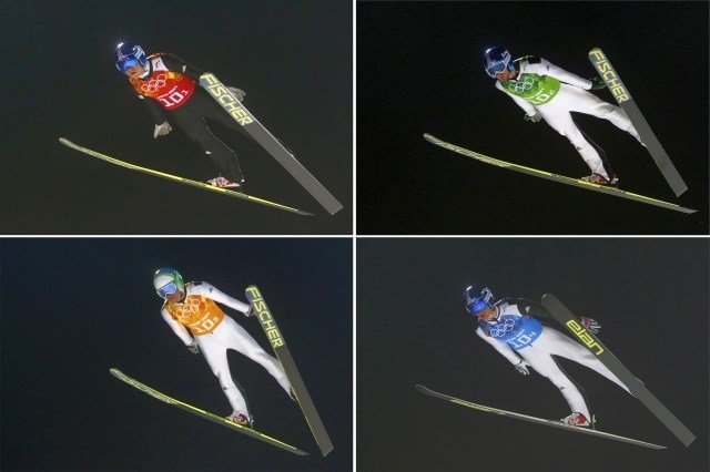 Slovenski skakalci so bili tokrat daleč od medalje. (Foto: Reuters) 