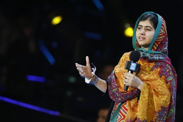 Malala Jusafzaj med govorom v Londonu. 