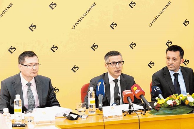 Poslovodstvo Pošte Slovenije (z leve): Igor Marinič, Boris Novak in Vinko Filipič. 