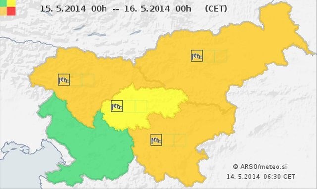 Za danes je oranžni alarm razglašen za zgornjo polovico Slovenije, za v četrtek pa še dodatno za jugovzhodno Slovenijo. Na...