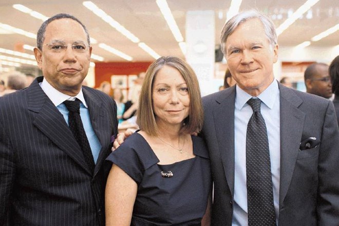 Novi, dozdajšnja in prejšnji odgovorni urednik New York Timesa: z leve Dean Baquet, Jill Abramson in Bill Keller 