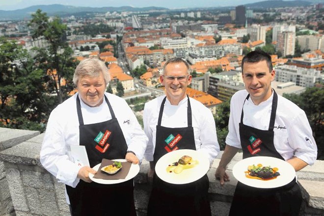 Mojstri Andrej Kuhar, Janez Bratovž in Igor Jagodic bodo nekatere značilne ljubljanske jedi v četrtek pripravljali tudi za...