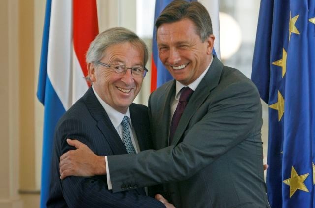 Jean-Claude Juncker in slovenski predsednik Borut Pahor. 