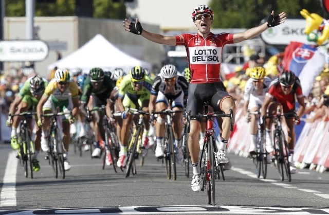 Tony Gallopin (Lotto-Belisol) je zmagovalec 11. etape kolesarske dirke po Franciji. (Foto: Reuters) 