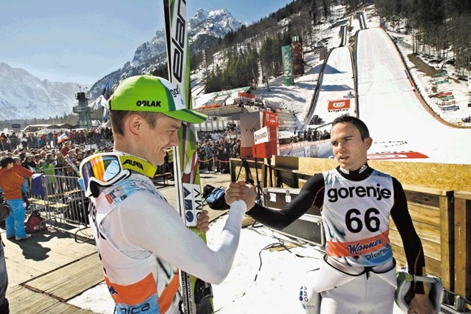 Jernej Damjan (desno) na snegu potrjuje, da njegova zmaga v skupnem seštevku poletne velike nagrade ni bila naključna. Matjaž...
