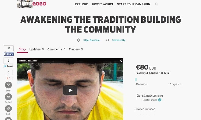 Litijska kampanja na spletni platformi za množično financiranje Idiegogo 